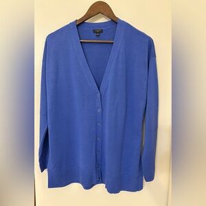 Talbots Blue V-Neck Cardigan Button Down Sz: L
